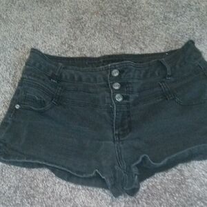 Women's Black Denim Shorts